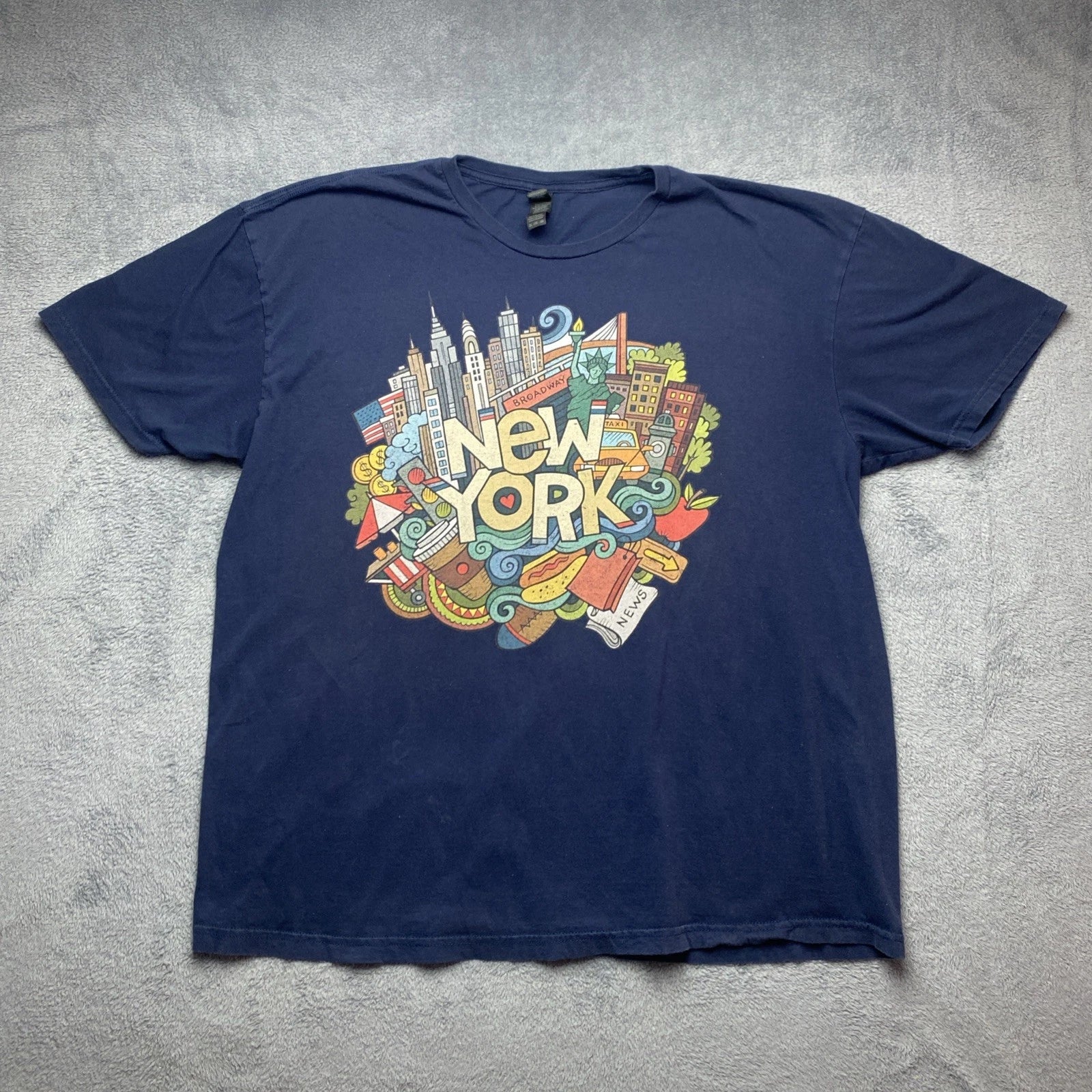 New York City NYC Skyline Navy Blue T-Shirt Manhattan Mens Size 2XL Unisex T-shirt, Sweatshirt, Hoodie, Long Sleeve Tee - T-Shirt, Sweatshirt, Hoodie