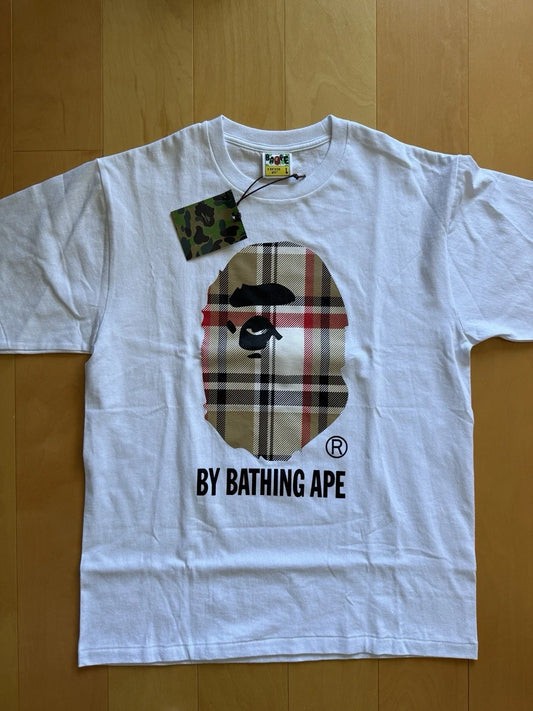 BAPE Check Ape Head T-Shirt Black Multi Beige | A Bathing Ape Size Large Unisex T-shirt, Sweatshirt, Hoodie, Long Sleeve Tee - T-Shirt, Sweatshirt, Hoodie