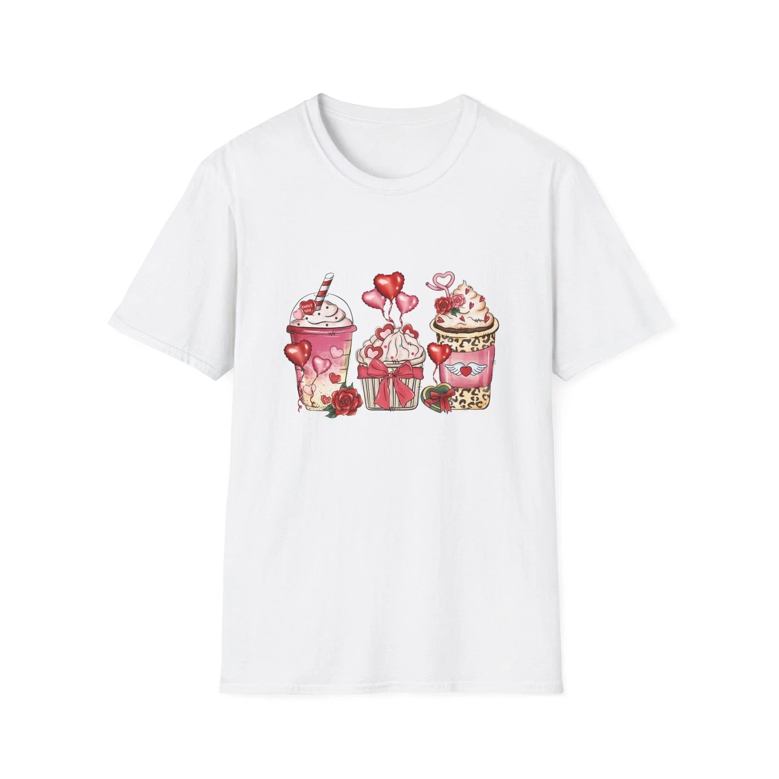 Iced Coffee Valentine's day Tee Coffee Lover Unisex Softstyle T-Shirt Unisex T-shirt, Sweatshirt, Hoodie, Long Sleeve Tee - T-Shirt, Sweatshirt, Hoodie