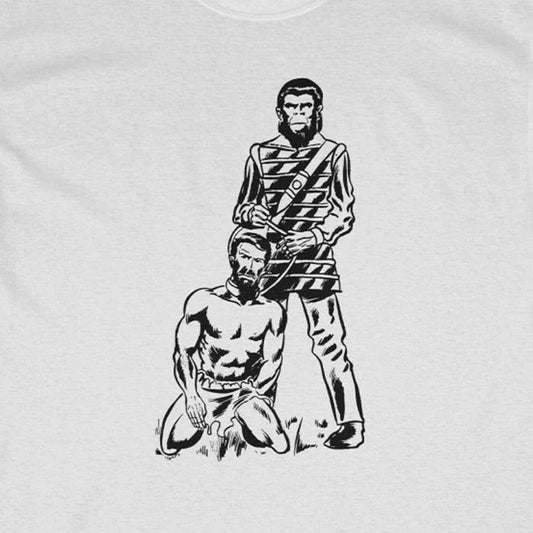 APE WALKING MAN T-Shirt - Planet of Apes Mash Up street art Unisex T-shirt, Sweatshirt, Hoodie, Long Sleeve Tee - T-Shirt, Sweatshirt, Hoodie