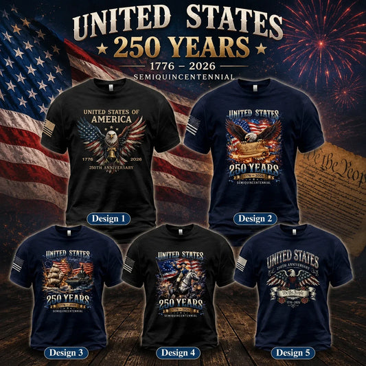 American Independence Day 250th Anniversary 1776-2026 USA Eagle Graphic T-Shirt Unisex T-shirt, Sweatshirt, Hoodie, Long Sleeve Tee - T-Shirt, Sweatshirt, Hoodie
