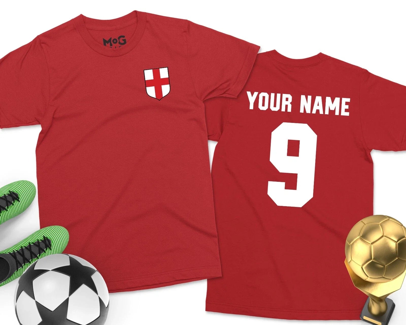 Personalised England Flag Premier Football League T-shirt Custom Name Number Kit Unisex T-shirt, Sweatshirt, Hoodie, Long Sleeve Tee - T-Shirt, Sweatshirt, Hoodie