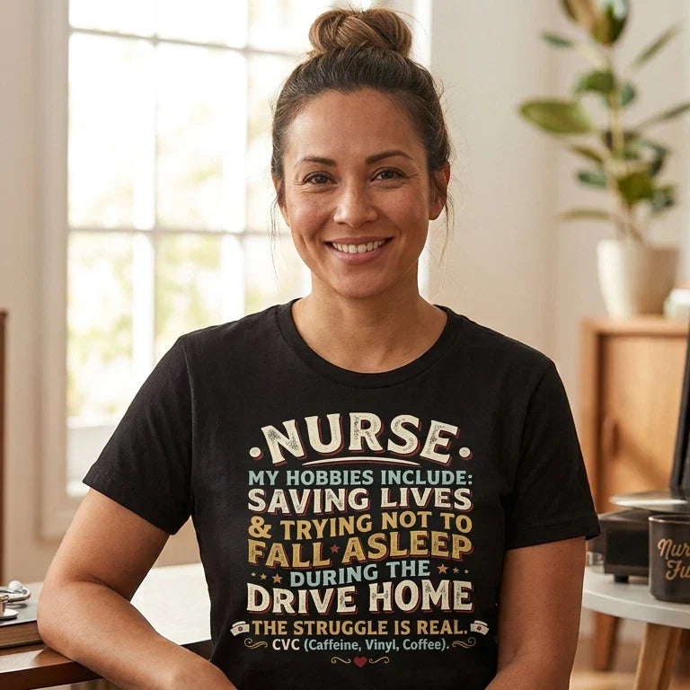 Retro Nurse Typography Tee Funny Shirt Nursing Student Gift Apparel Unisex T-shirt, Sweatshirt, Hoodie, Long Sleeve Tee - T-Shirt, Sweatshirt, Hoodie