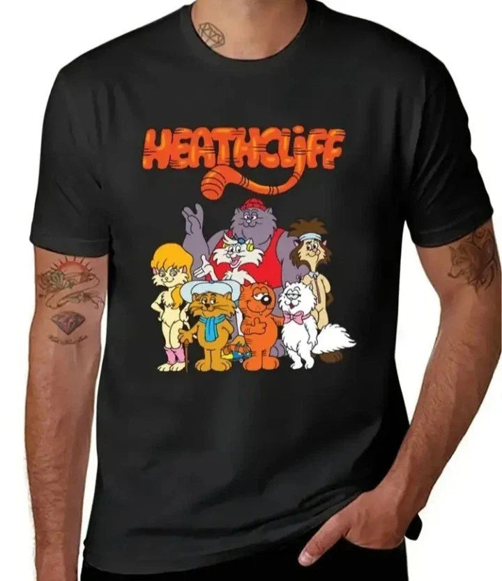 Heathcliff Tshirt 80's Cartoon Tee Cotton Adult mens womensCat Movie Unisex T-shirt, Sweatshirt, Hoodie, Long Sleeve Tee - T-Shirt, Sweatshirt, Hoodie