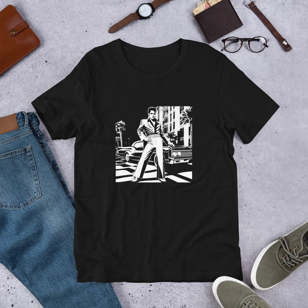 Rare Elvis Black and White Pop Art Iconic - Unisex t-shirt Unisex T-shirt, Sweatshirt, Hoodie, Long Sleeve Tee - T-Shirt, Sweatshirt, Hoodie