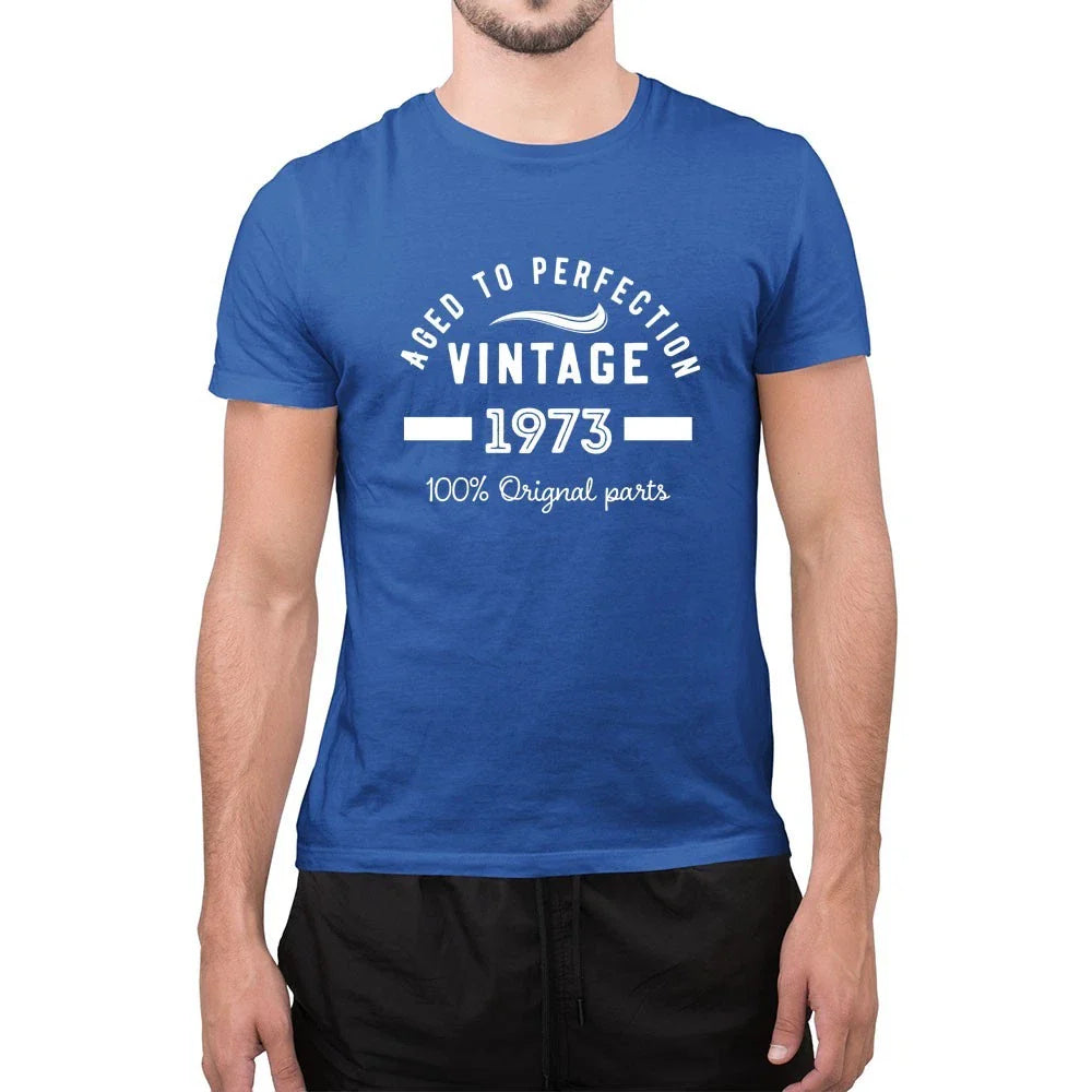 Vintage 1973 T-Shirt Personalised 50th Birthday Mens Funny Tee Unisex T-shirt, Sweatshirt, Hoodie, Long Sleeve Tee - T-Shirt, Sweatshirt, Hoodie