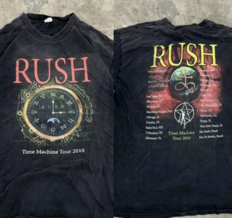 Rush Time Machine Tour T-Shirt Vintage Rock Band Tee Unisex T-shirt, Sweatshirt, Hoodie, Long Sleeve Tee - T-Shirt, Sweatshirt, Hoodie