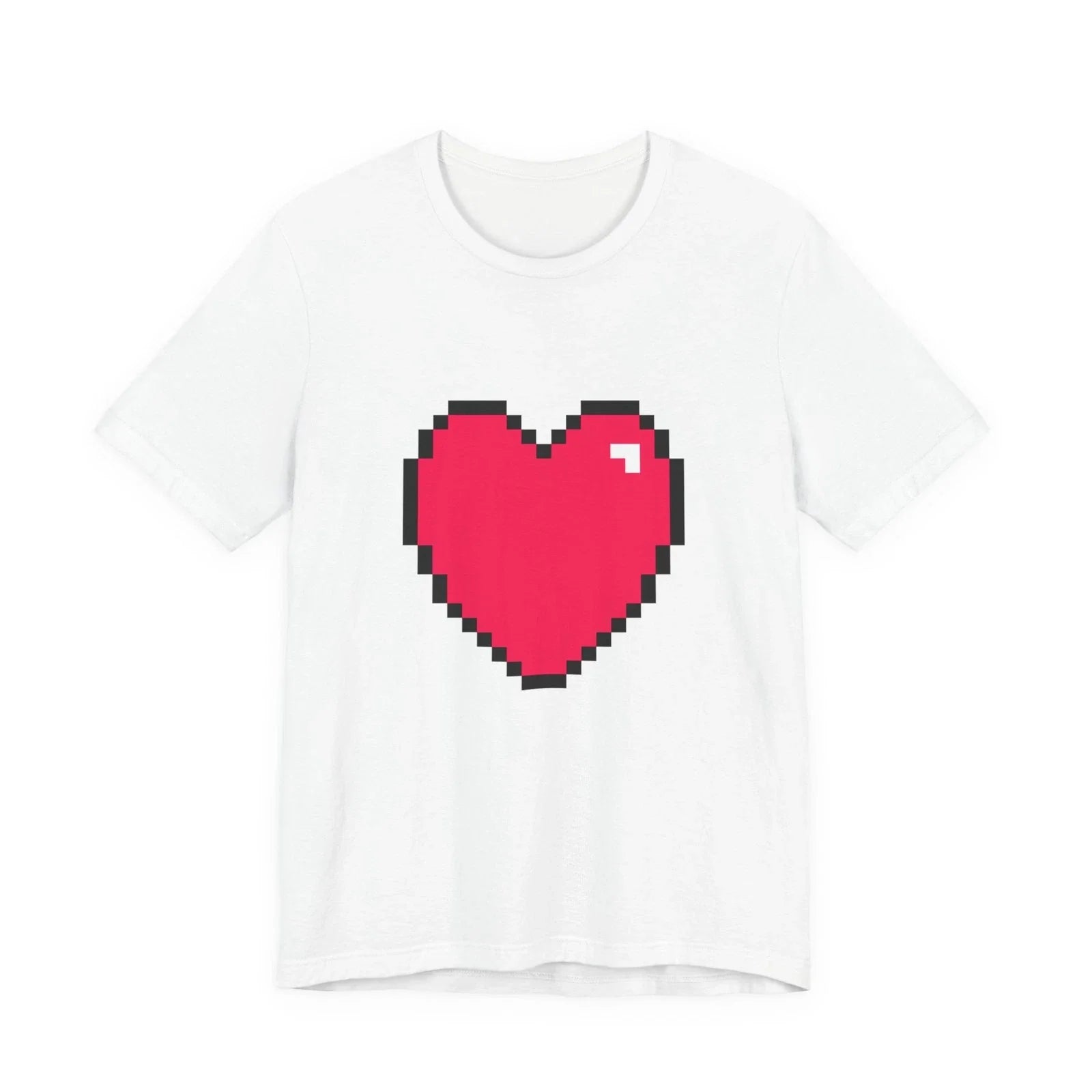 Unisex Jersey Short Sleeve Tee Cute Retro 8-Bit Pixel Art Gamer Love Heart Unisex T-shirt, Sweatshirt, Hoodie, Long Sleeve Tee - T-Shirt, Sweatshirt, Hoodie