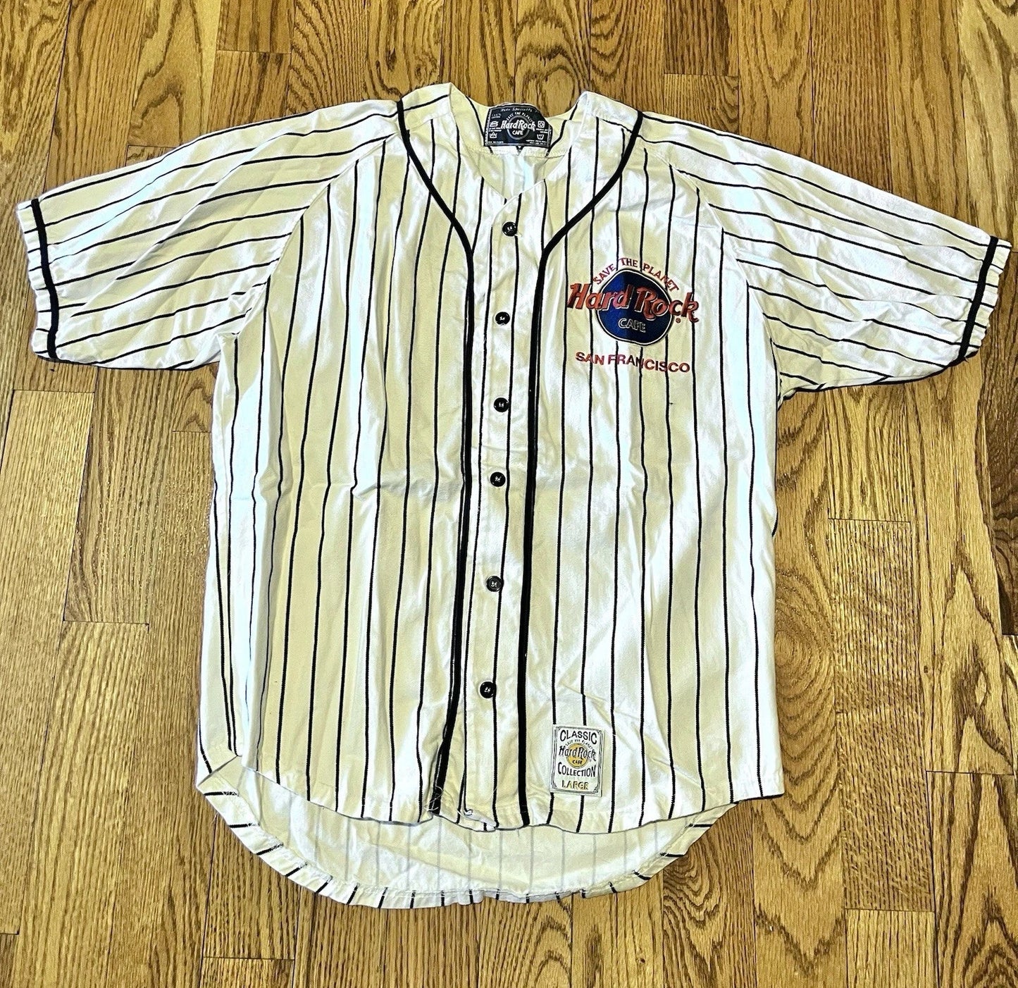 Hard Rock Cafe Save the Planet Shirt Baseball Jersey San Francisco Sz Large Unisex T-shirt, Sweatshirt, Hoodie, Long Sleeve Tee - T-Shirt, Sweatshirt, Hoodie