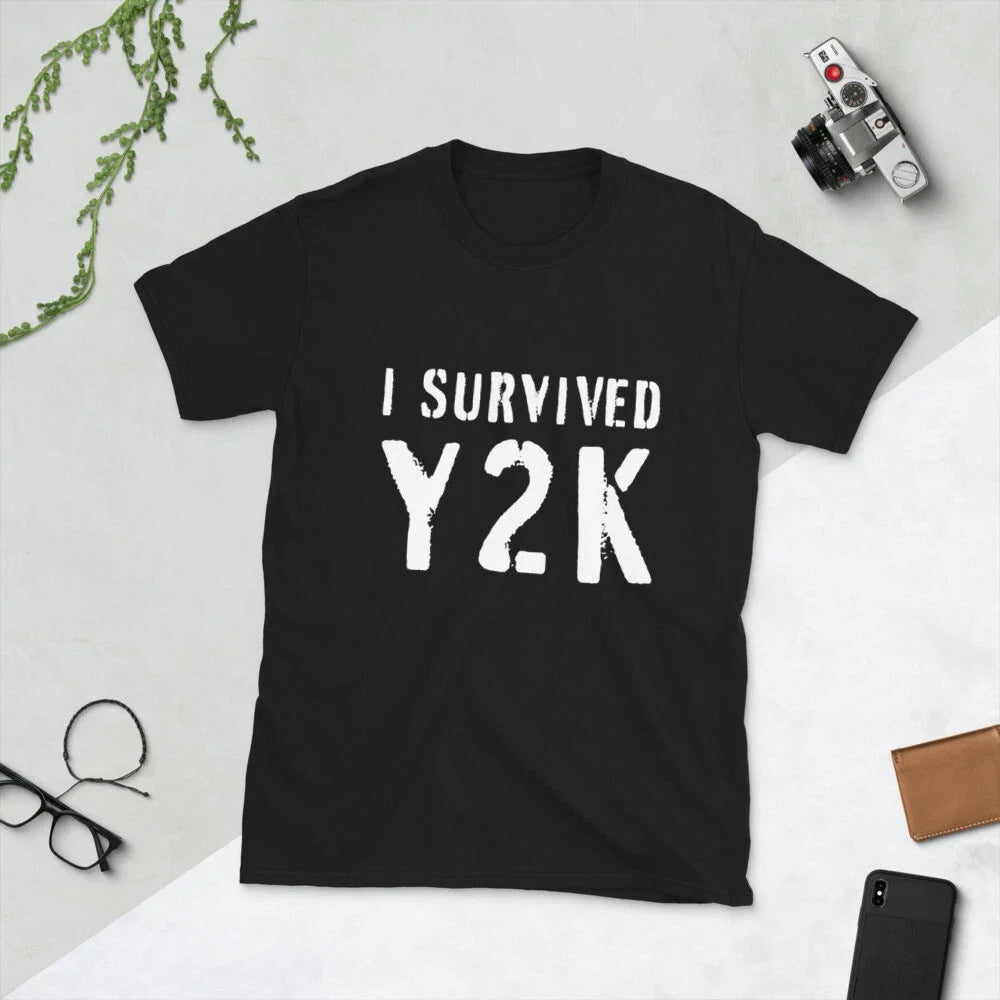 I Survived Y2K Funny Millenium Year 2000 USA Trump Biden Gen-X Boomer T-Shirt Unisex T-shirt, Sweatshirt, Hoodie, Long Sleeve Tee - T-Shirt, Sweatshirt, Hoodie