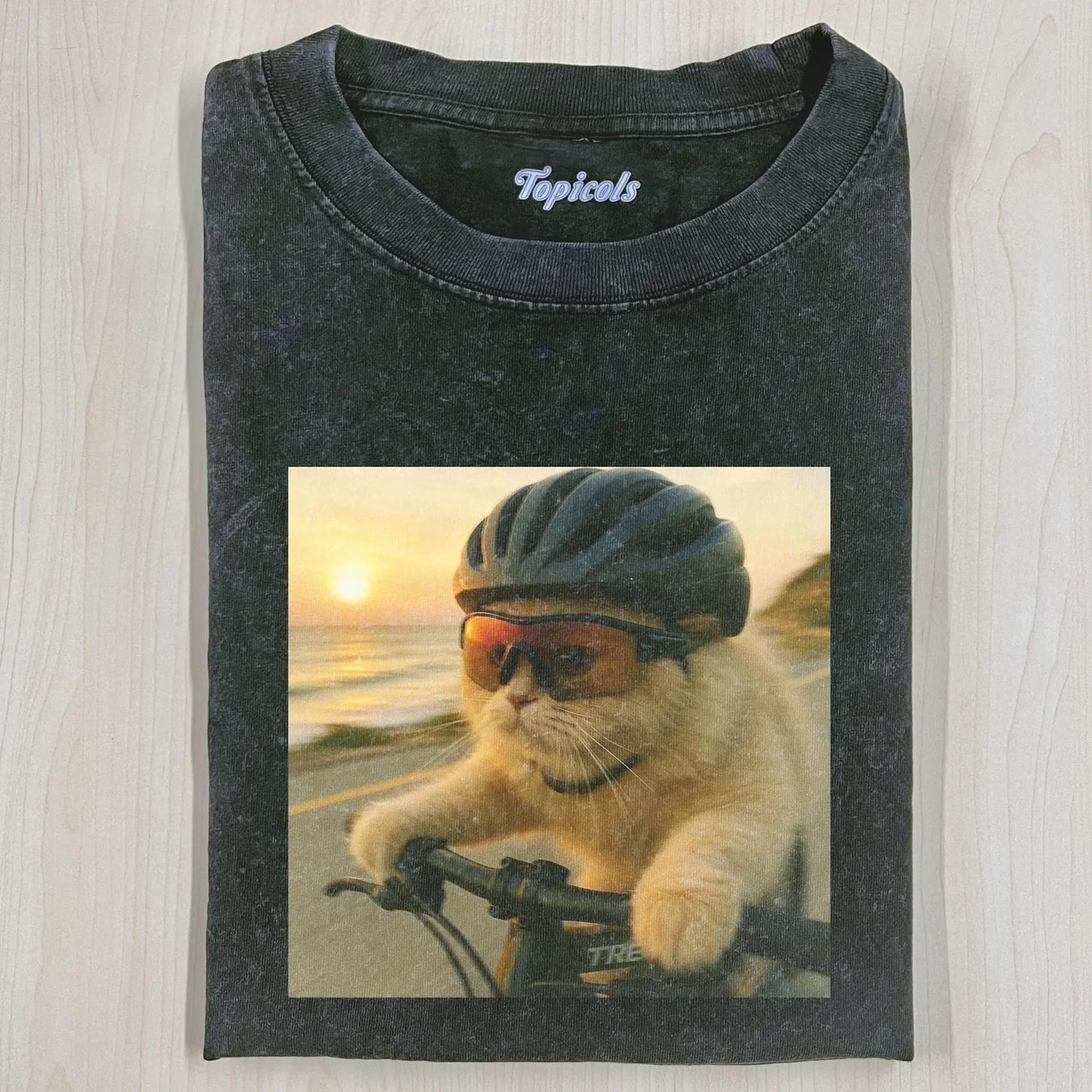 Cute Cat Bicycle T-Shirt Vintage Oversized Funny Meme Cat Graphic Tee Unisex T-shirt, Sweatshirt, Hoodie, Long Sleeve Tee - T-Shirt, Sweatshirt, Hoodie