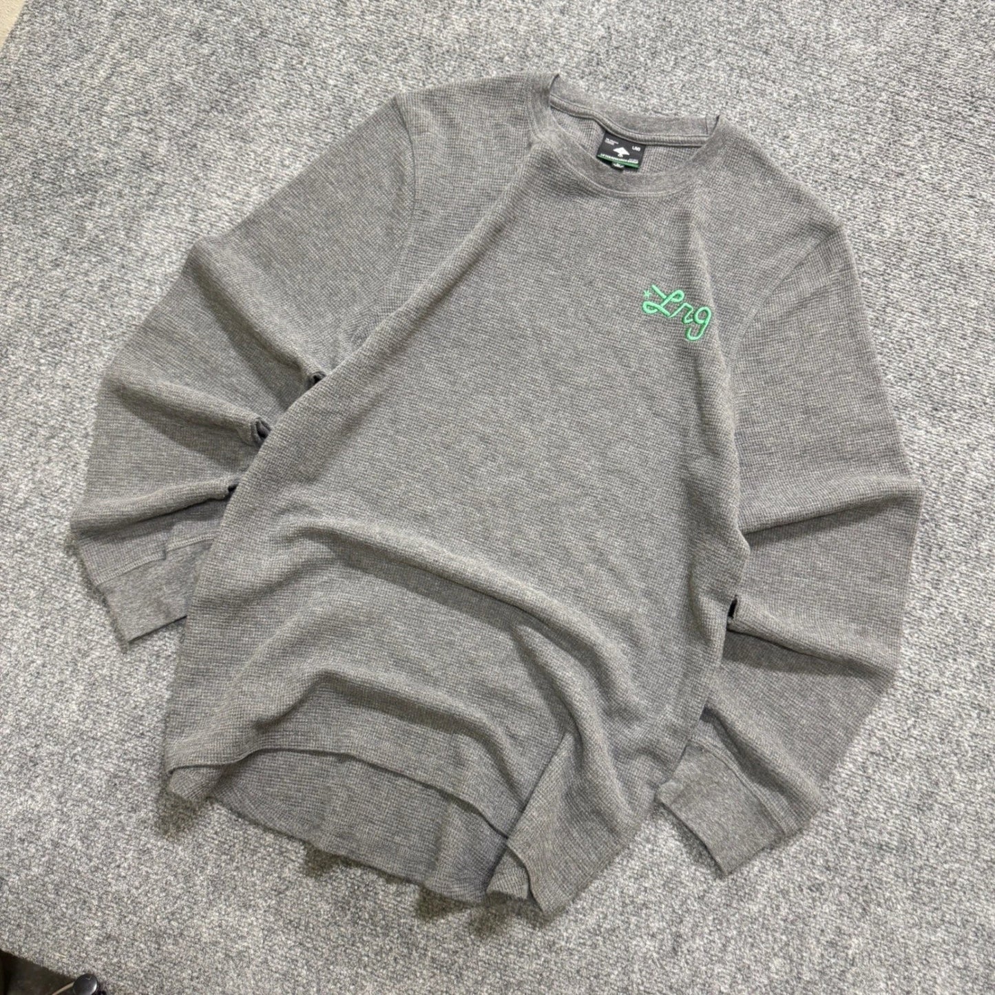 LRG Thermal Long-sleeve Shirt Mens L Gray Y2K Grunge Green Accent research Unisex T-shirt, Sweatshirt, Hoodie, Long Sleeve Tee - T-Shirt, Sweatshirt, Hoodie