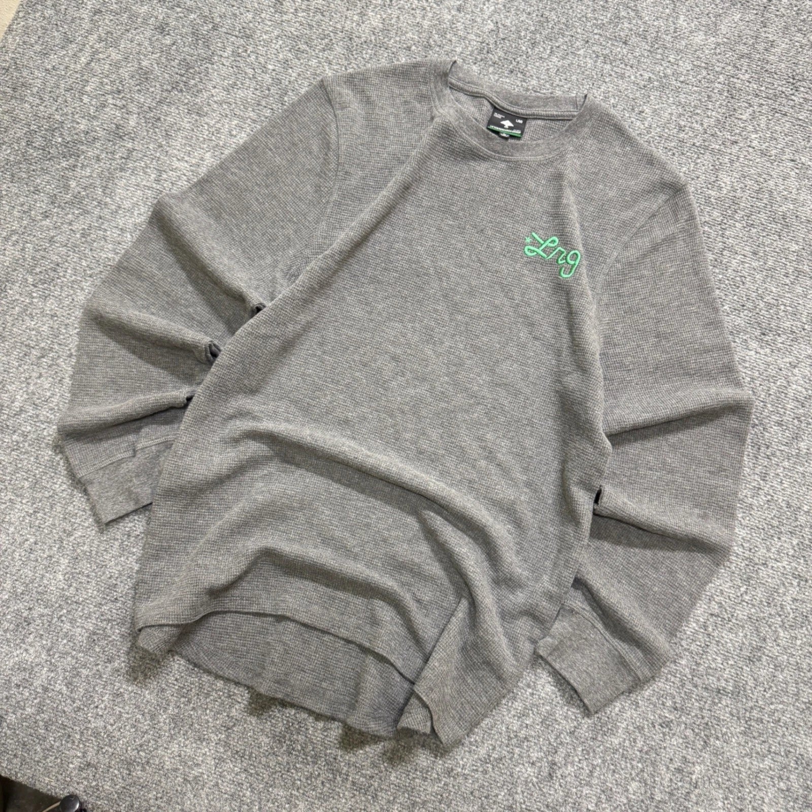 LRG Thermal Long-sleeve Shirt Mens L Gray Y2K Grunge Green Accent research Unisex T-shirt, Sweatshirt, Hoodie, Long Sleeve Tee - T-Shirt, Sweatshirt, Hoodie