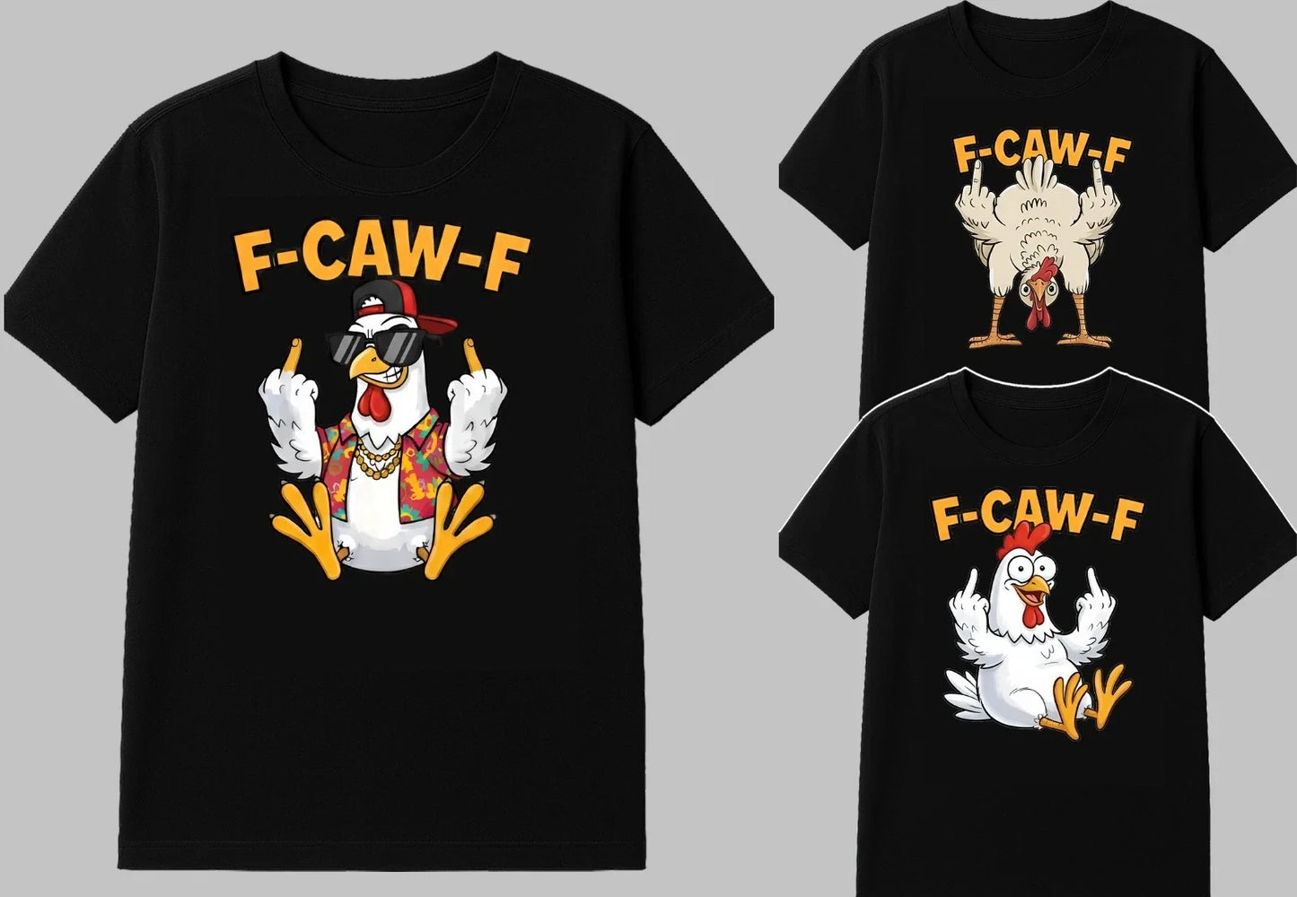F-Caw-F Chicken Funny Rooster Meme Quote Graphic Sarcastic Vintage Men T Shirt Unisex T-shirt, Sweatshirt, Hoodie, Long Sleeve Tee - T-Shirt, Sweatshirt, Hoodie