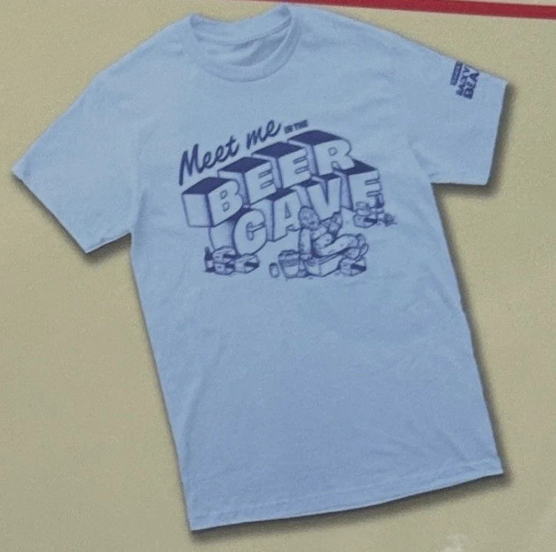 Sheetz Meet Me At The BEER CAVE Graphic T-Shirt Employee Blue Mens Size XL Unisex T-shirt, Sweatshirt, Hoodie, Long Sleeve Tee - T-Shirt, Sweatshirt, Hoodie