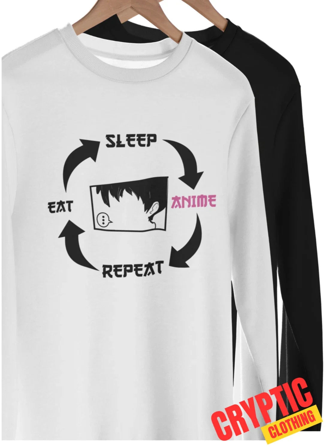 Eat Sleep Anime Repeat T SHIRT S-3XL Funny Graphic Pop Culture Japanese GIFT TEE Unisex T-shirt, Sweatshirt, Hoodie, Long Sleeve Tee - T-Shirt, Sweatshirt, Hoodie