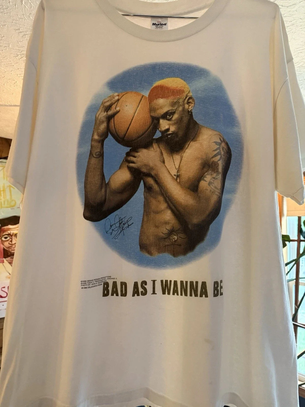 Vintage 90s Dennis Rodman Bad As I Wanna Be T Shirt Rare Size XXL Unisex T-shirt, Sweatshirt, Hoodie, Long Sleeve Tee - T-Shirt, Sweatshirt, Hoodie