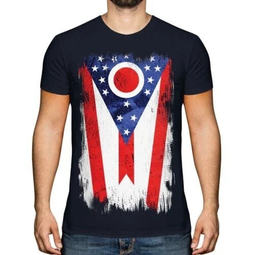 OHIO STATE GRUNGE FLAG MENS T-SHIRT TEE TOP OHIOAN SHIRT JERSEY GIFT Unisex T-shirt, Sweatshirt, Hoodie, Long Sleeve Tee - T-Shirt, Sweatshirt, Hoodie