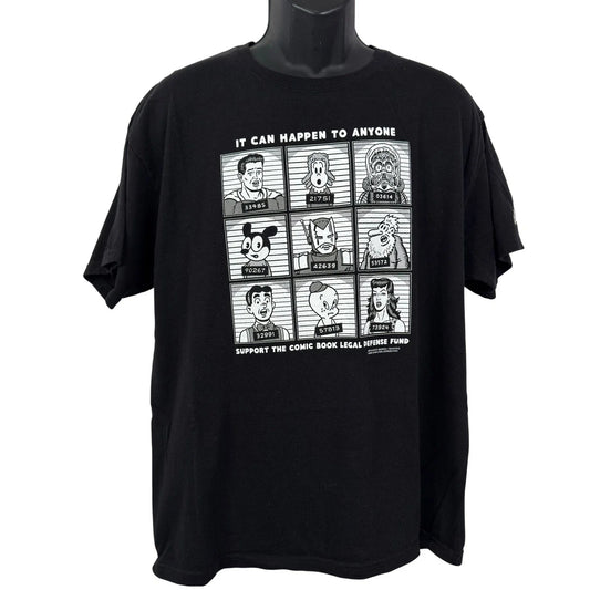 2012 Comic Book Legal Defense Fund Graphic Tee Black Mens Large Unisex T-shirt, Sweatshirt, Hoodie, Long Sleeve Tee - T-Shirt, Sweatshirt, Hoodie