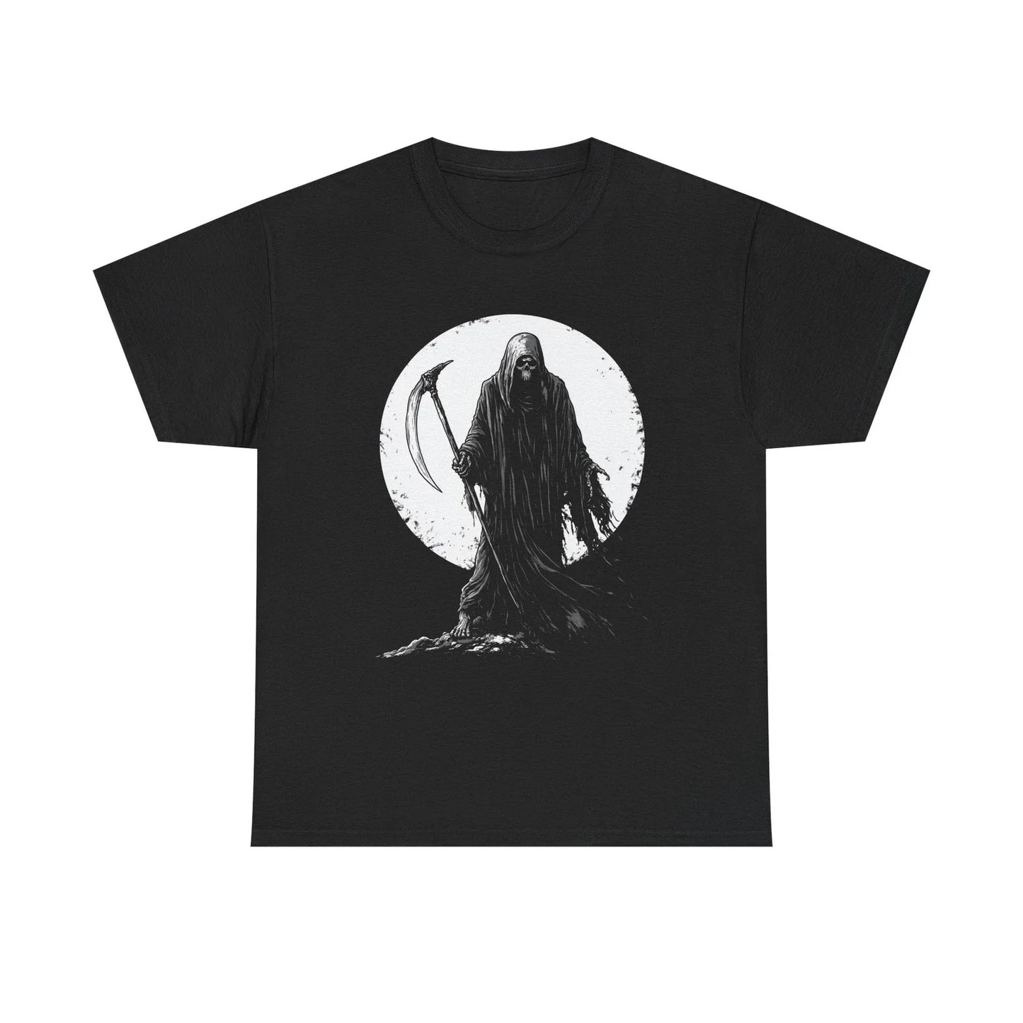 Grim Reaper Unisex Heavy Cotton Tee, Halloween Shirt, Gothic Fashion, Casual Unisex T-shirt, Sweatshirt, Hoodie, Long Sleeve Tee - T-Shirt, Sweatshirt, Hoodie