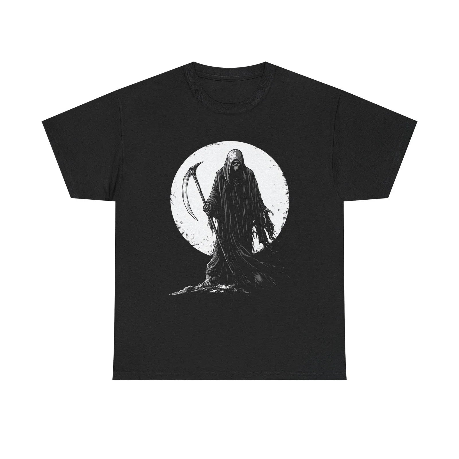 Grim Reaper Unisex Heavy Cotton Tee, Halloween Shirt, Gothic Fashion, Casual Unisex T-shirt, Sweatshirt, Hoodie, Long Sleeve Tee - T-Shirt, Sweatshirt, Hoodie