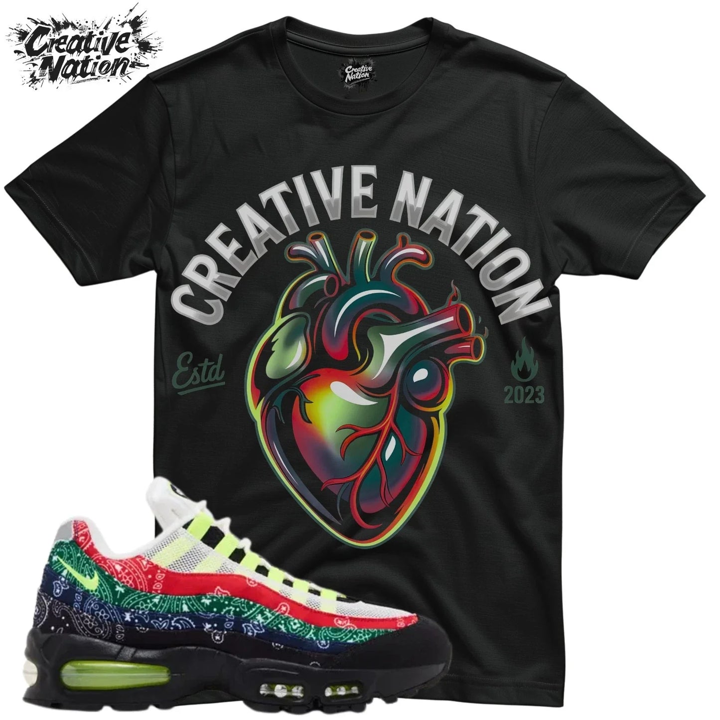 Shirt To Match Neon Paisley Unisex Tee Sneaker Shirt Heart Shirt For Sneaker Tee Unisex T-shirt, Sweatshirt, Hoodie, Long Sleeve Tee - T-Shirt, Sweatshirt, Hoodie
