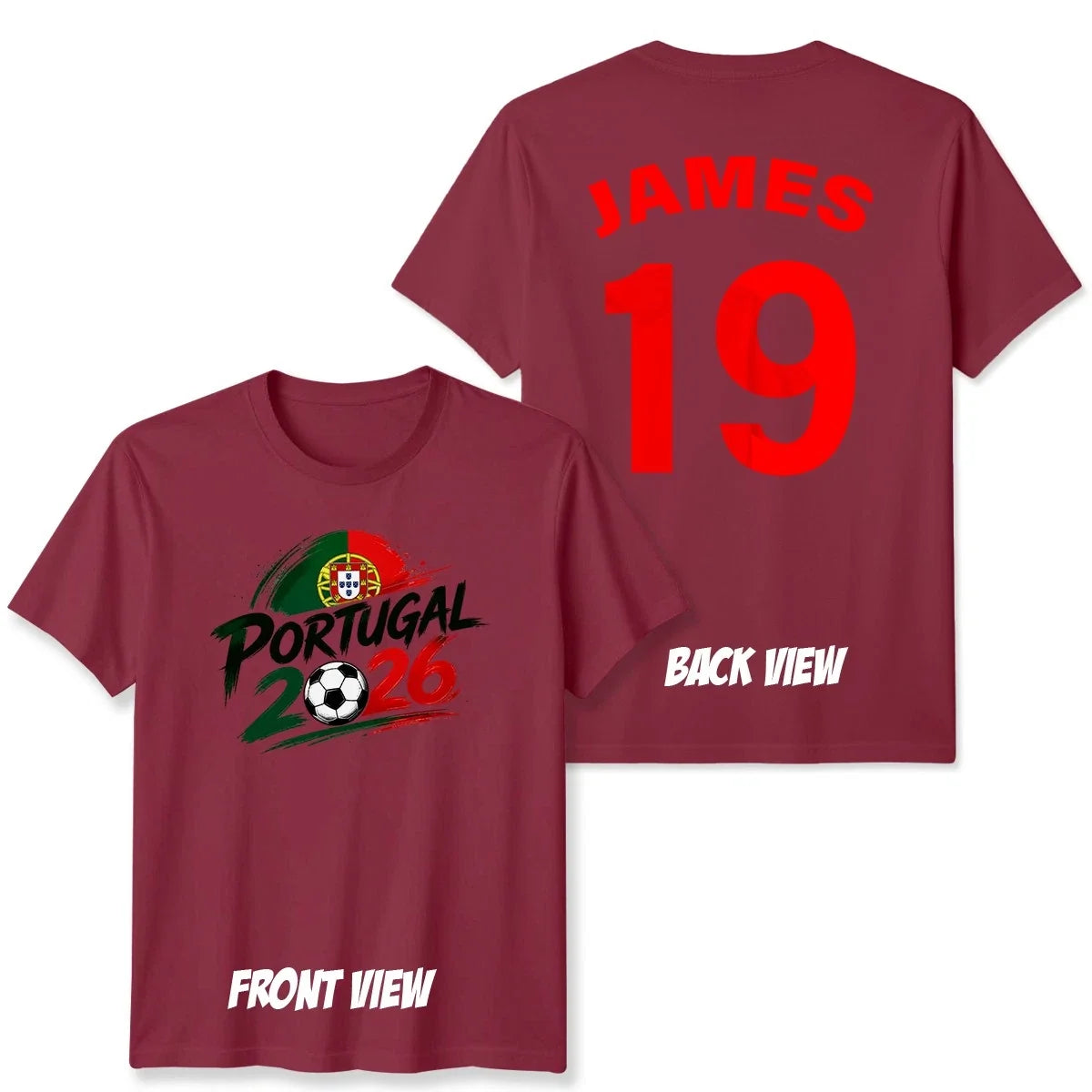 Portugal Personalized Unisex  T Shirt Custom Name And Number Football Game Top Unisex T-shirt, Sweatshirt, Hoodie, Long Sleeve Tee - T-Shirt, Sweatshirt, Hoodie