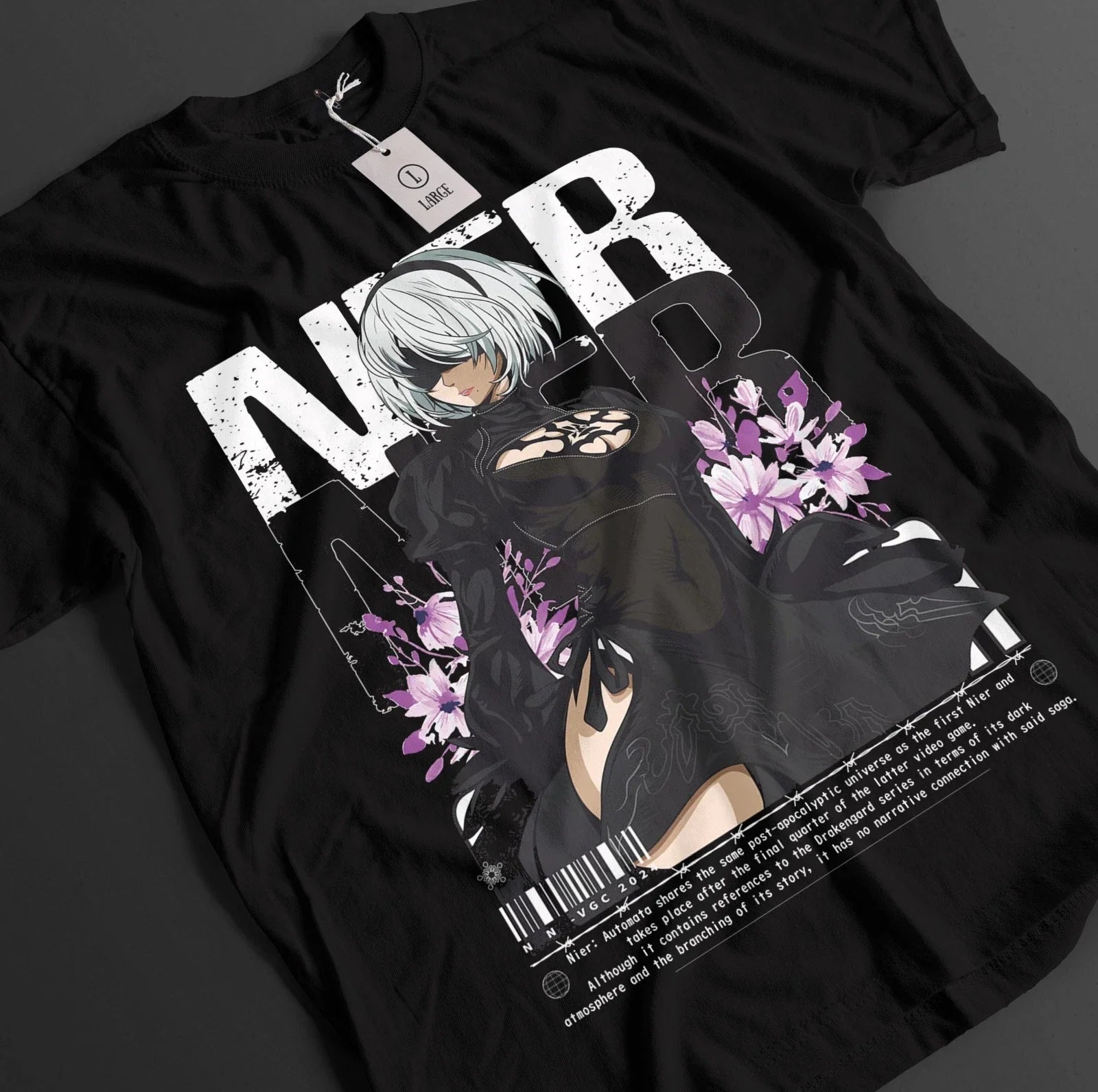 Nier Automata Shirt YoRHa 2B Tshirt 9S T-Shirt A2 Top Eve Nines Adam Anime Tee Unisex T-shirt, Sweatshirt, Hoodie, Long Sleeve Tee - T-Shirt, Sweatshirt, Hoodie