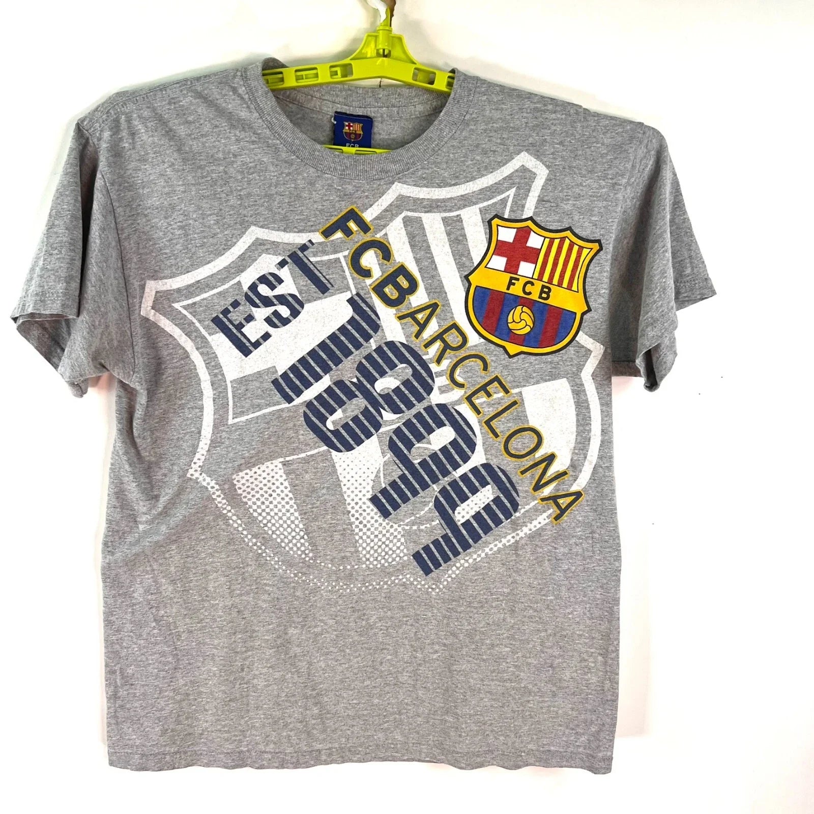 FCB Barcelona Spain Soccer T Shirt Adult Size M Gray Graphic Tee Unisex T-shirt, Sweatshirt, Hoodie, Long Sleeve Tee - T-Shirt, Sweatshirt, Hoodie