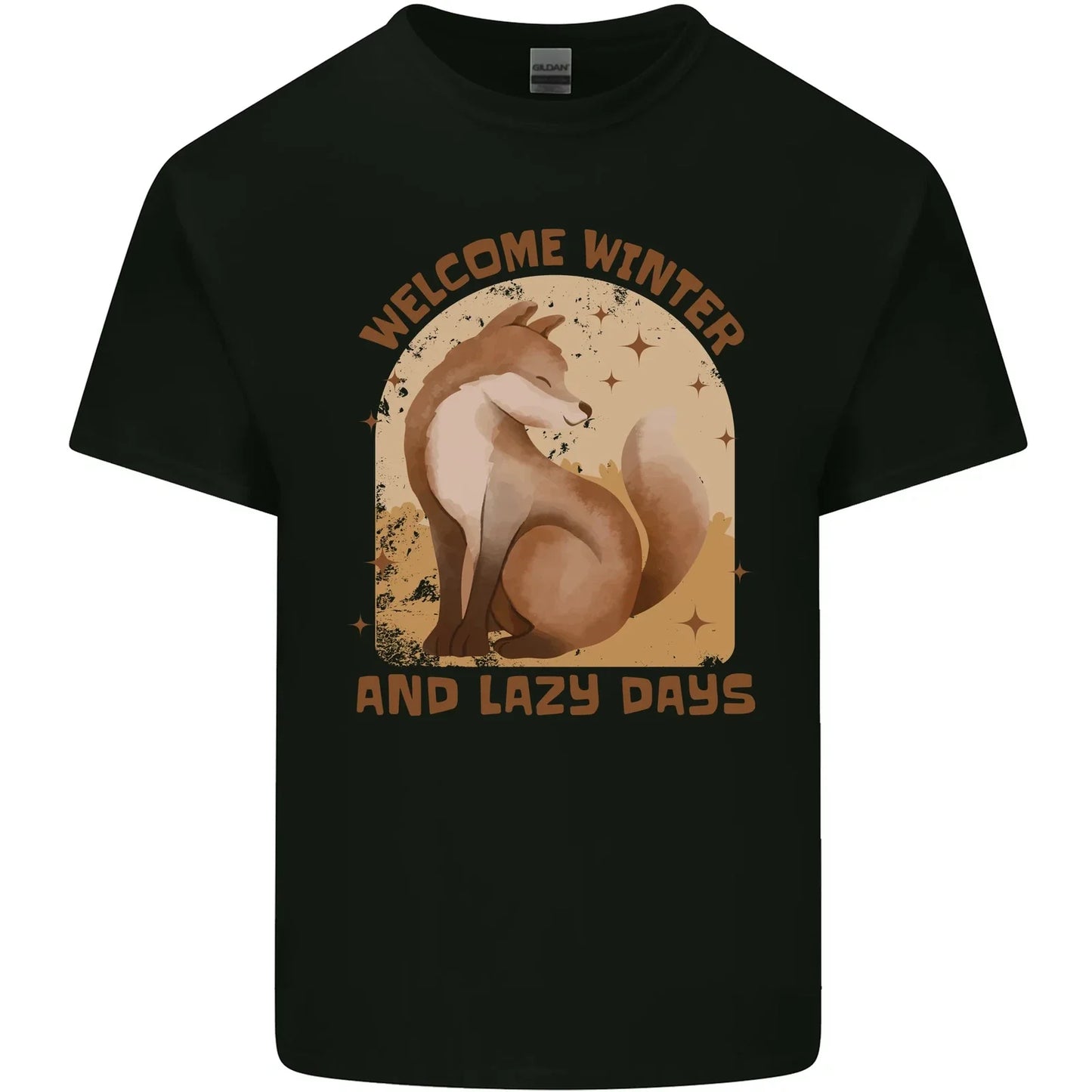 Fox Welcome Winter and Lazy Days Mens Cotton T-Shirt Tee Top Unisex T-shirt, Sweatshirt, Hoodie, Long Sleeve Tee - T-Shirt, Sweatshirt, Hoodie