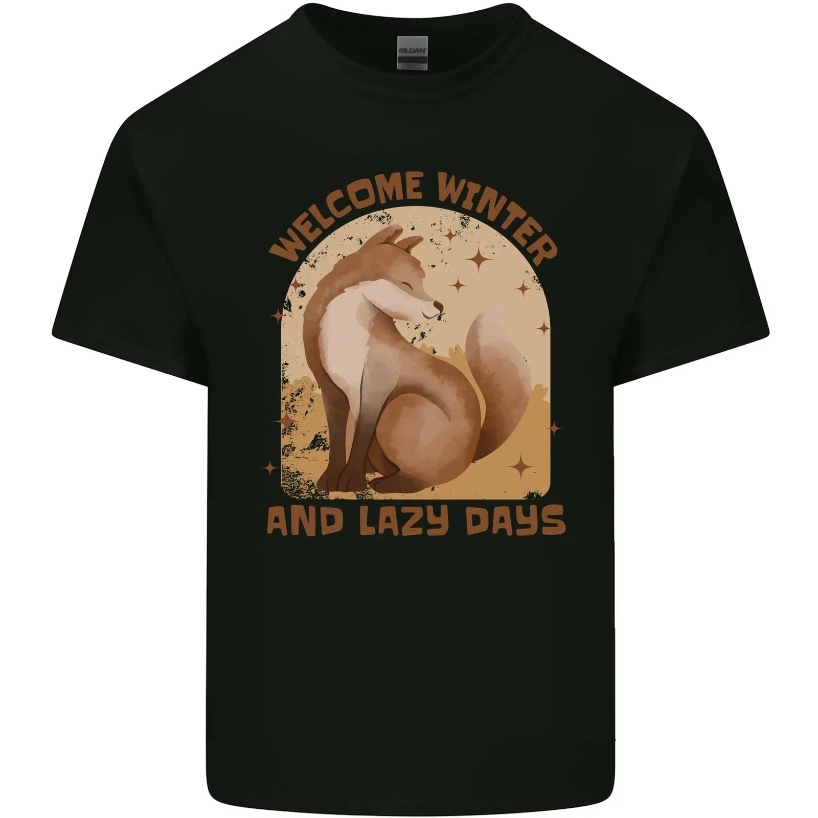 Fox Welcome Winter and Lazy Days Mens Cotton T-Shirt Tee Top Unisex T-shirt, Sweatshirt, Hoodie, Long Sleeve Tee - T-Shirt, Sweatshirt, Hoodie