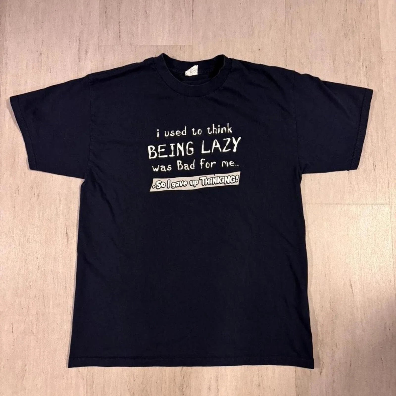 2006 Alstyle Apparel & Activewear Being Lazy Graphic T-Shirt Mens L Navy Unisex T-shirt, Sweatshirt, Hoodie, Long Sleeve Tee - T-Shirt, Sweatshirt, Hoodie