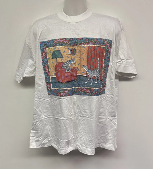 1990 Celia Flock Cats White ARTWEAR Shirt NOS NWT VINTAGE Unisex T-shirt, Sweatshirt, Hoodie, Long Sleeve Tee - T-Shirt, Sweatshirt, Hoodie