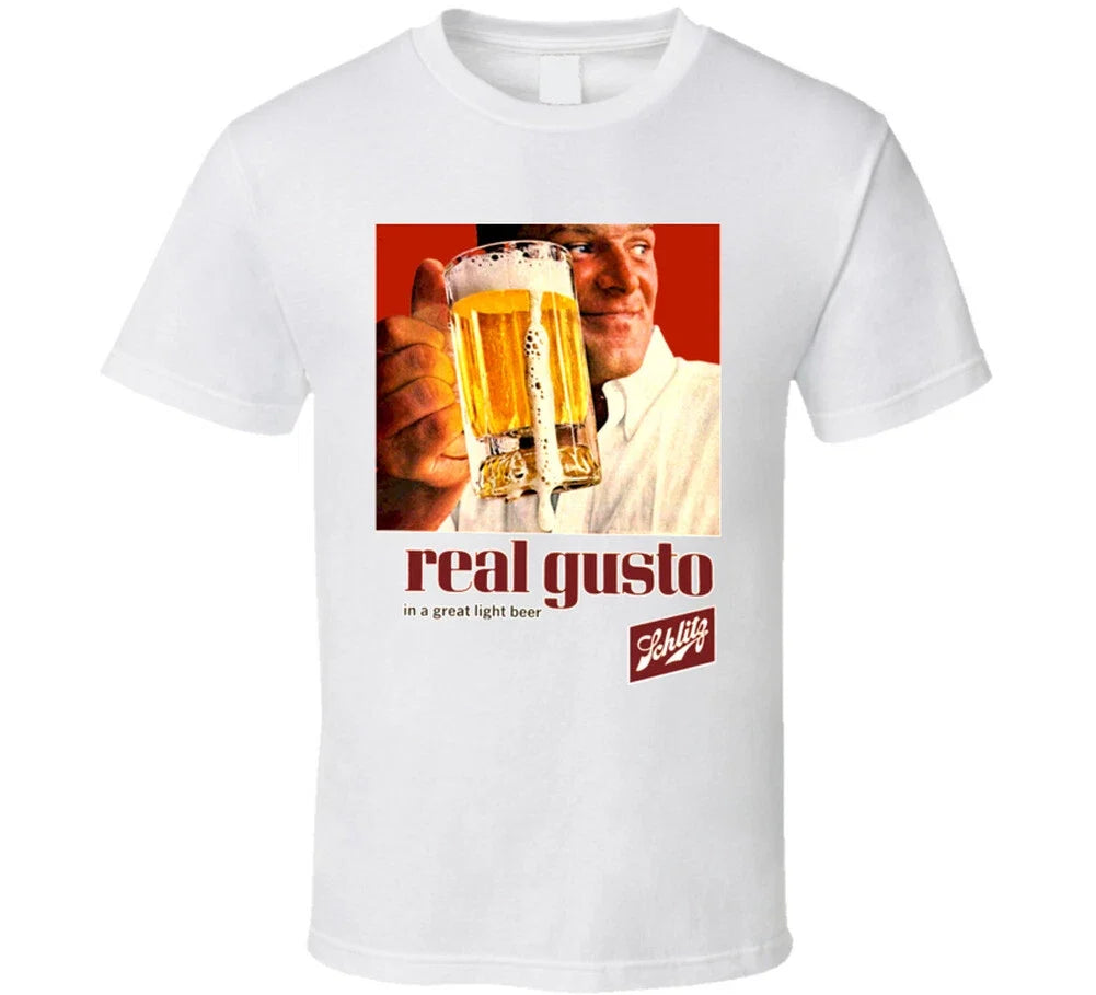 Vintage Schlitz Beer Ad Real Gusto - Adult & Kids T-Shirts, Sweatshirts & Hoodies apparel design preview 1