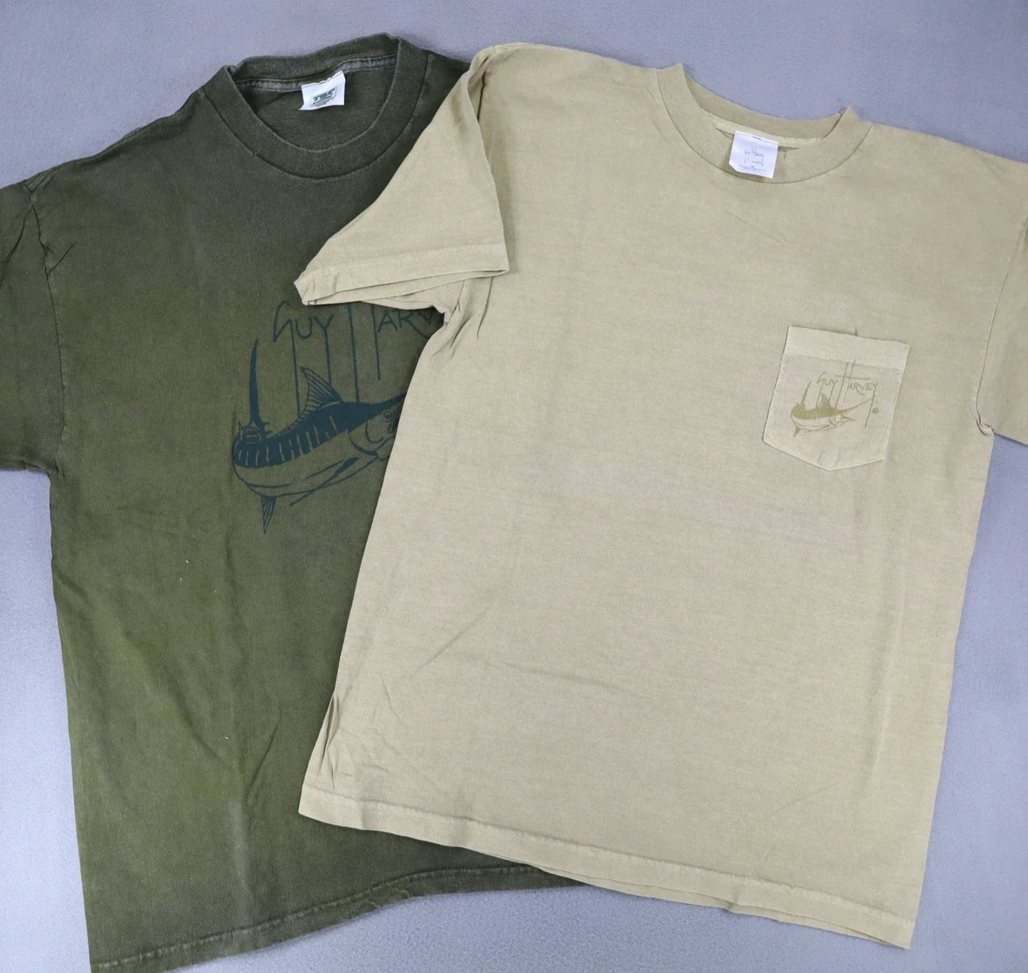 Lot 2 Vintage Guy Harvey Original Fish T-Shirt Mens Sz M Ocean Sea Graphic Heavy Unisex T-shirt, Sweatshirt, Hoodie, Long Sleeve Tee - T-Shirt, Sweatshirt, Hoodie