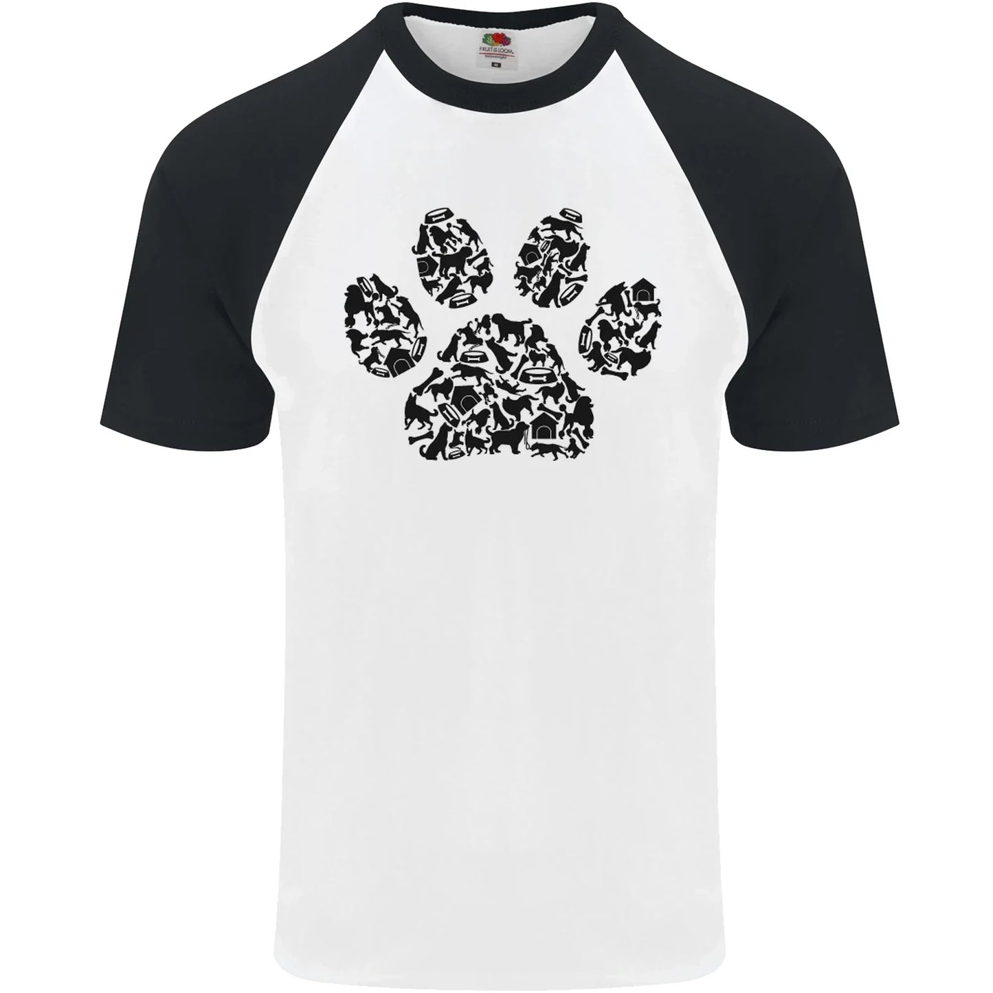 Dog Paw Print Word Art Mens S/S Baseball T-Shirt Unisex T-shirt, Sweatshirt, Hoodie, Long Sleeve Tee - T-Shirt, Sweatshirt, Hoodie