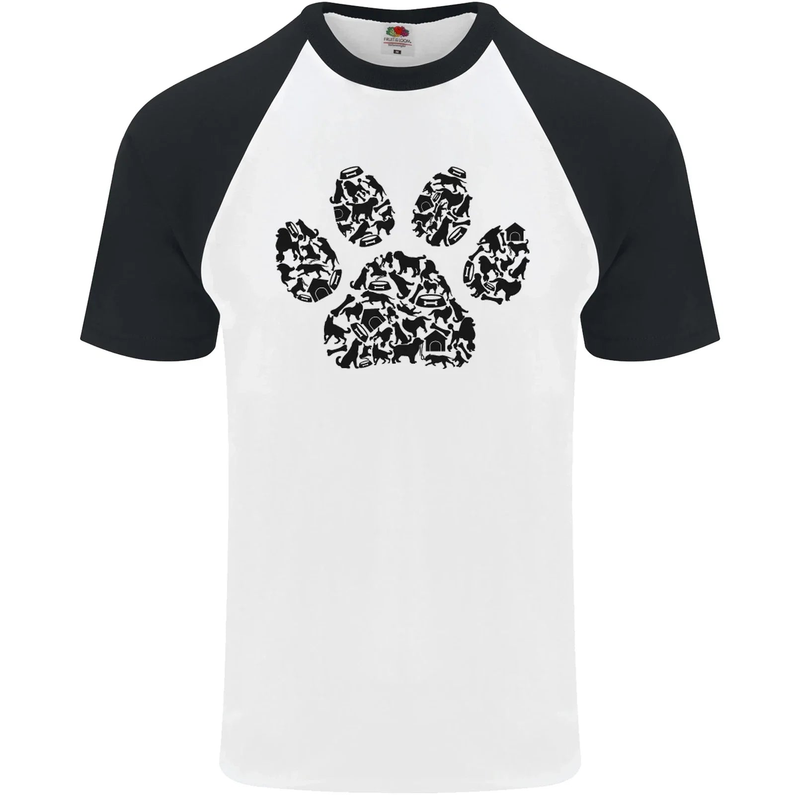 Dog Paw Print Word Art Mens S/S Baseball T-Shirt Unisex T-shirt, Sweatshirt, Hoodie, Long Sleeve Tee - T-Shirt, Sweatshirt, Hoodie