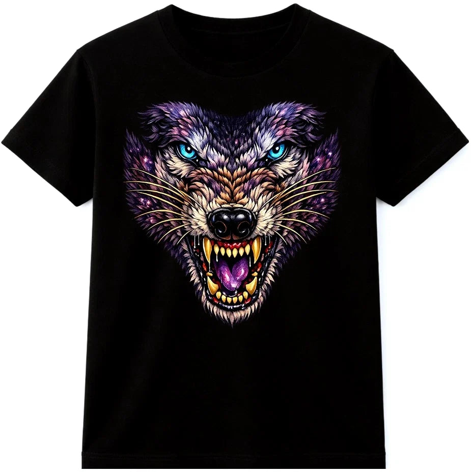 Wolf Head Biker T Shirt Snarling Wild Animal Predator Vintage Graphic Tee Unisex T-shirt, Sweatshirt, Hoodie, Long Sleeve Tee - T-Shirt, Sweatshirt, Hoodie
