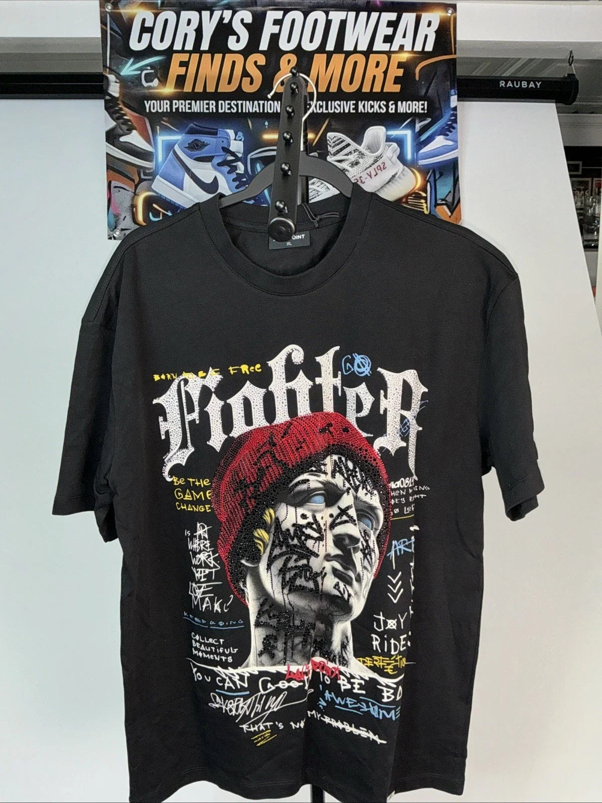 Left Point Italy Black Fighter / Graffiti Mens T-Shirt Size XL Unisex T-shirt, Sweatshirt, Hoodie, Long Sleeve Tee - T-Shirt, Sweatshirt, Hoodie