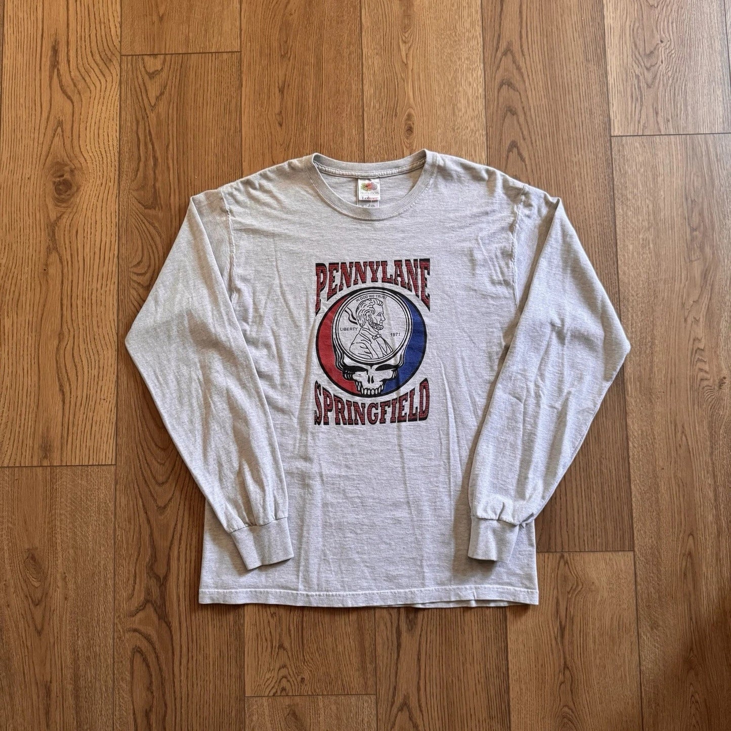 Vintage Grateful Dead Penny lane Springfield Illinois Grey Mens Medium Shirt Y2K Unisex T-shirt, Sweatshirt, Hoodie, Long Sleeve Tee - T-Shirt, Sweatshirt, Hoodie