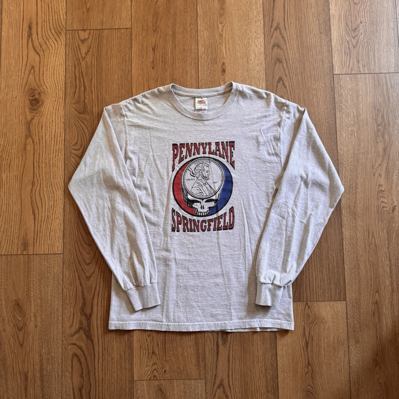 Vintage Grateful Dead Penny lane Springfield Illinois Grey Mens Medium Shirt Y2K Unisex T-shirt, Sweatshirt, Hoodie, Long Sleeve Tee - T-Shirt, Sweatshirt, Hoodie