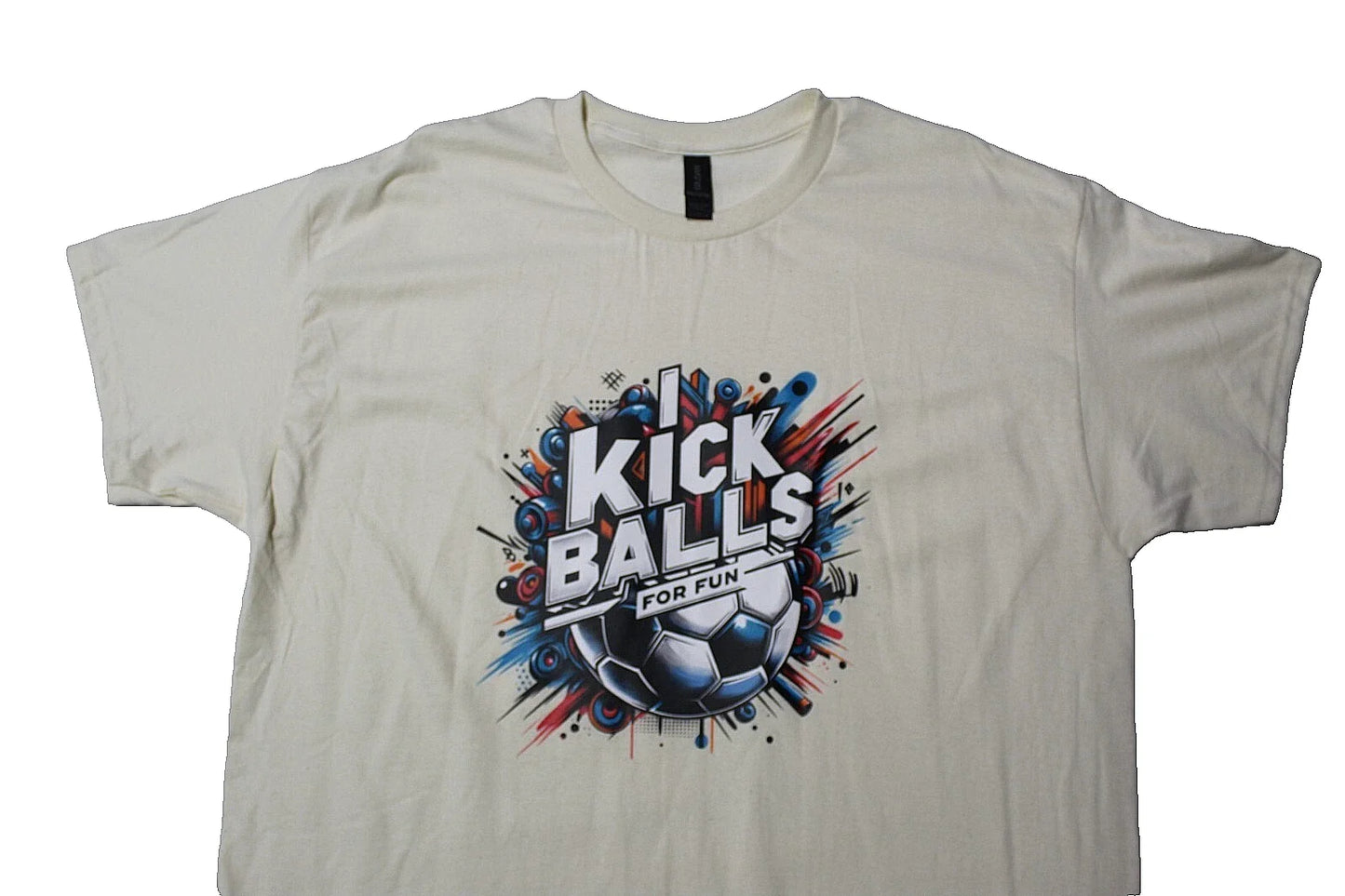 Soccer Ball I Kick Balls DTF Graphic T Shirt Gildan Cotton Short Sleeve XL New Unisex T-shirt, Sweatshirt, Hoodie, Long Sleeve Tee - T-Shirt, Sweatshirt, Hoodie