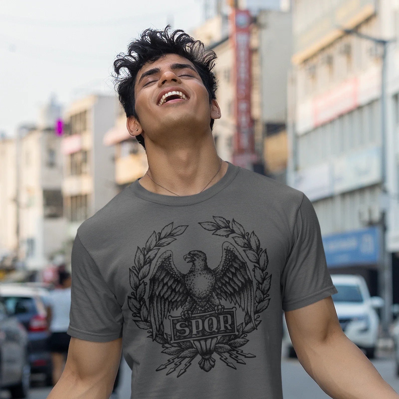 Roman SPQR Eagle Graphic T-Shirt, Vintage-Style Roman Symbol Tee Unisex T-shirt, Sweatshirt, Hoodie, Long Sleeve Tee - T-Shirt, Sweatshirt, Hoodie