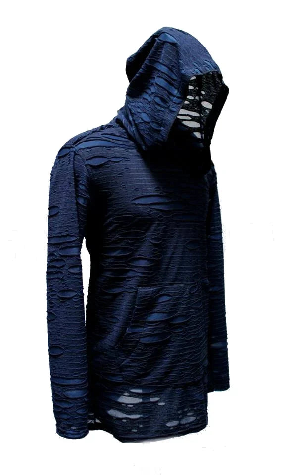 SHRINE GOTHIC BLUE LONG SLEEVE ROCK STAR BURNING MAN RAVE TECHNO SHIRT HOODIE Unisex T-shirt, Sweatshirt, Hoodie, Long Sleeve Tee - T-Shirt, Sweatshirt, Hoodie