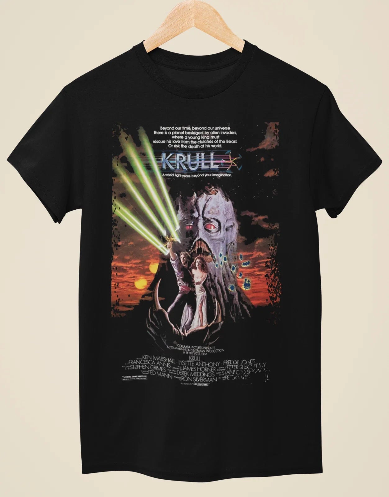 Krull - Movie Poster inspired Unisex Black T-Shirt Unisex T-shirt, Sweatshirt, Hoodie, Long Sleeve Tee - T-Shirt, Sweatshirt, Hoodie