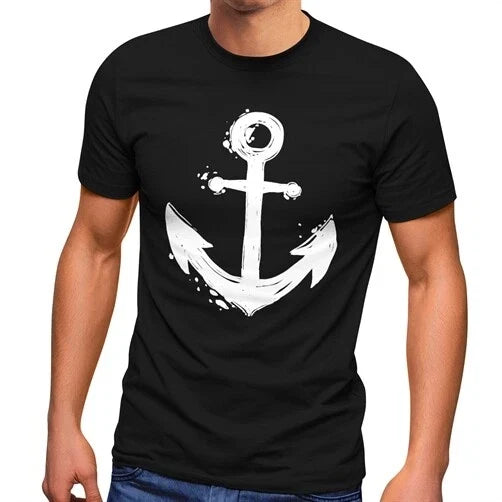 Men's T-Shirt with Anchor Motif Maritime Fashion Streetstyle Neverless Unisex T-shirt, Sweatshirt, Hoodie, Long Sleeve Tee - T-Shirt, Sweatshirt, Hoodie