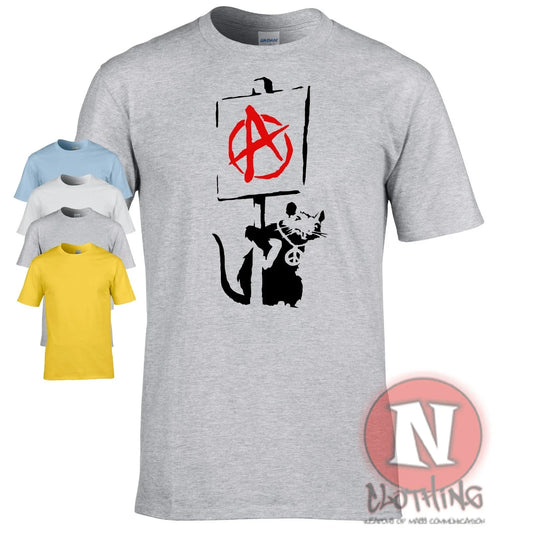 Banksy Anarchy Rat T-Shirt Anarchist Stencil Art Tee Punk Rat Political Unisex T-shirt, Sweatshirt, Hoodie, Long Sleeve Tee - T-Shirt, Sweatshirt, Hoodie