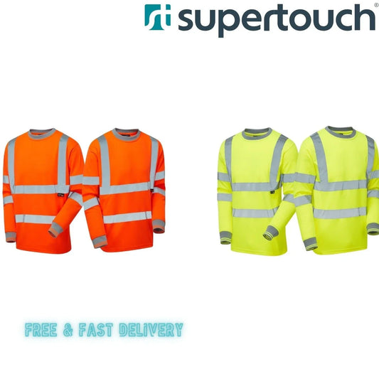 2 Pack Hi Vis Viz High Visibility Long Sleeve T-Shirt EN 20471 Safety Work Tee Unisex T-shirt, Sweatshirt, Hoodie, Long Sleeve Tee - T-Shirt, Sweatshirt, Hoodie