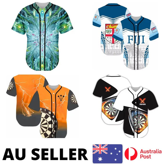 Baseball Jersey Shirt Fiji National Darts Team - AU Stock Unisex T-shirt, Sweatshirt, Hoodie, Long Sleeve Tee - T-Shirt, Sweatshirt, Hoodie