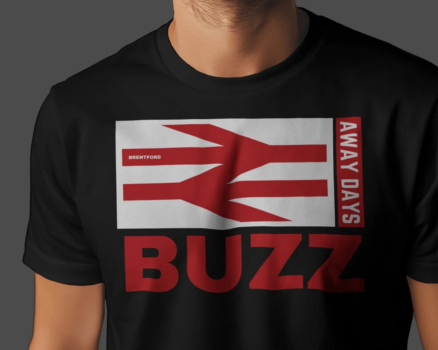BUZZ Away Days T-Shirt | Brentford Mascot Ealing Road | Hounslow | The Bees Unisex T-shirt, Sweatshirt, Hoodie, Long Sleeve Tee - T-Shirt, Sweatshirt, Hoodie